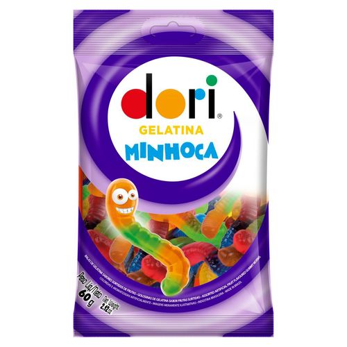 Bala Gelatina Minhoca com 60g - Dori