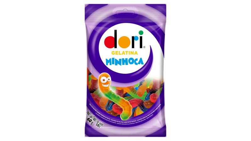 Bala de Gelatina Minhoca Dori - 156g - Extra Festas