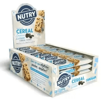 Barra de cereal sabor cookies & cream caixa com 24 unidades de 20G - NUTRY