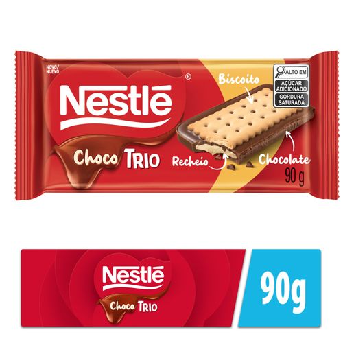 Chocolate Com Biscoito sabor Baunilha e Recheio De Amendoim kit com 4 unidades de  90g - Nestle