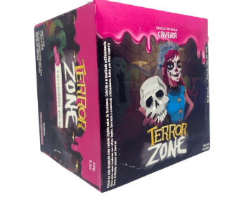 Chiclete Terror Zone caveira sabor framboesa caixa com 40 unidades - Sukest