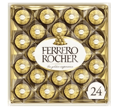 Bombom com recheio cremoso de avelã caixa com 24 unidades de 12,5g - Ferrero Rocher