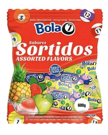 Bala Bola 7 de sabor Sortidas Pacote com 600g - Riclan