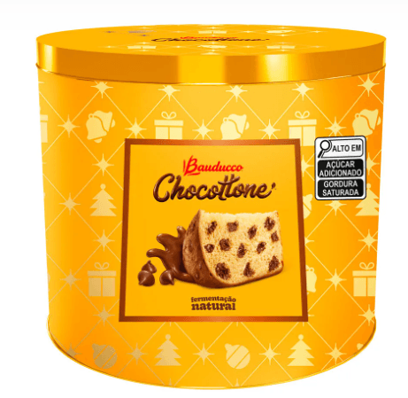 Chocottone com gotas de chocolate lata com 750g - Bauducco