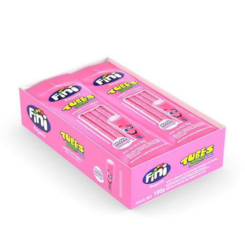Tubes sabor Tutti Frutti caixa com 12 unidades de 15g - Fini