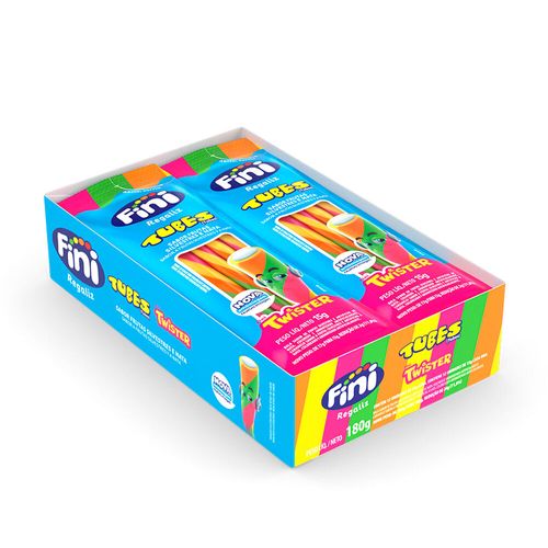 Tubes sabor Twister caixa com 12 unidades de 15g - Fini