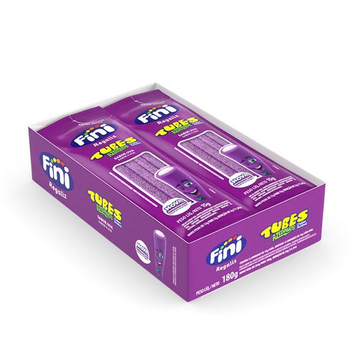 Tubes sabor Uva Cítrica caixa com 12 unidades de 15g - Fini
