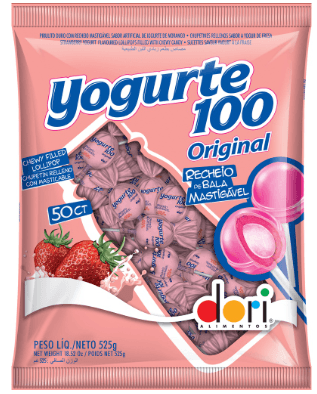 Pirulito sabor Yogurte pacote com 525g - Dori