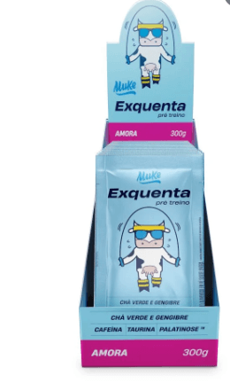 Muke exquenta pré treino sabor amora caixa com 15 unidades de 20g  - Mais Mu