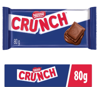 Barra de chocolate ao leite 80g - Crunch