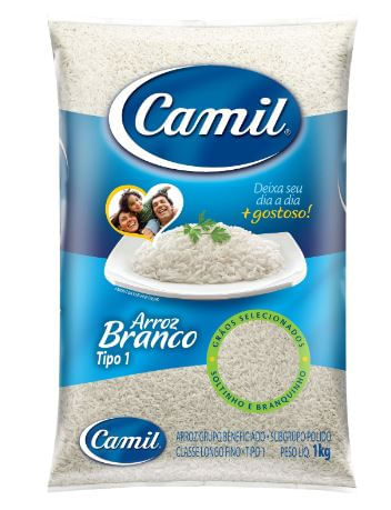 Arroz branco tipo 1 pacote com 1kg - Camil