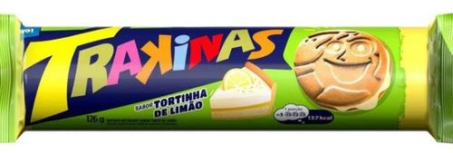 Biscoito Recheado sabor tortinha de limão Pacote com 126g - Trakinas