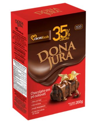 Chocolate em pó solúvel 35% cacau com 200g - Dona Jura