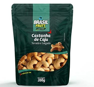 Castanha de caju torrada e salgada pacote com 200g - Brasil Frutt