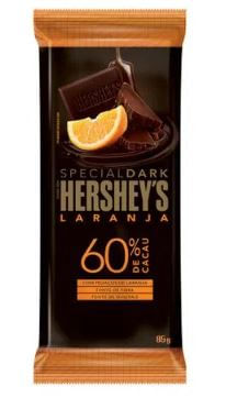 Barra de chocolate special dark 60% cacau com pedaços de laranja 85g - Hershey's