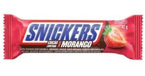 Barra de chocolate sabor morango caixa com 20 unidades de 42g - Snickers