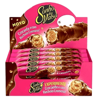 Wafer recheado com cobertura de chocolate caixa com 15 unidades de 25g - Sonho de Valsa
