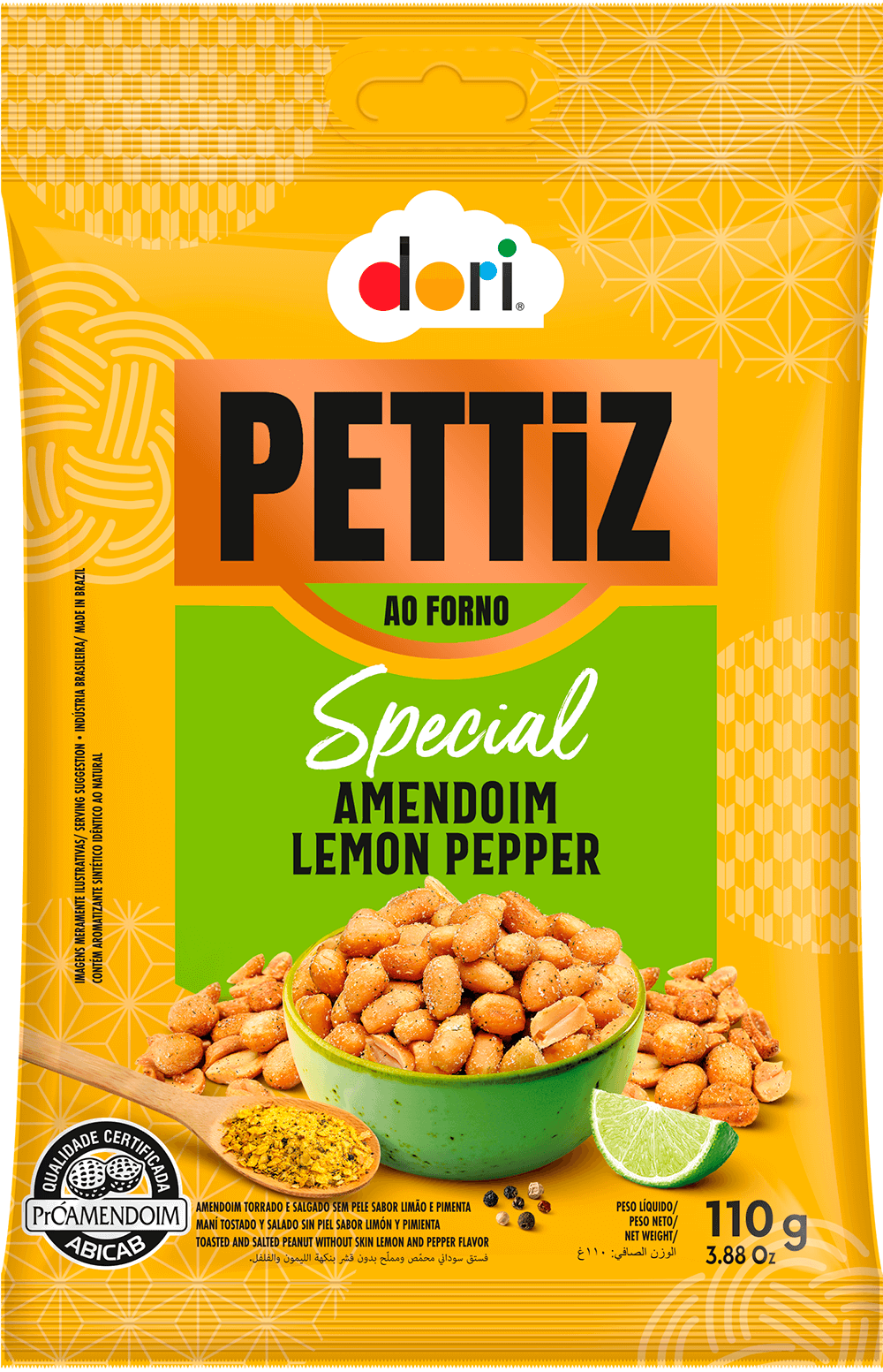 Amendoim sabor lemon pepper 110g - Pettiz