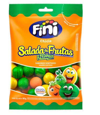 Chicle Salada de frutas azedinha pacote com 80g - Fini