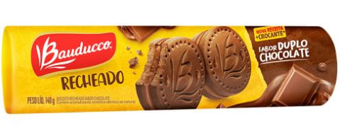 Biscoito recheado sabor duplo chocolate de 140g - Bauducco