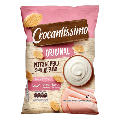 Snack sabor peito de peru com requeijão 40g - Crocantíssimo