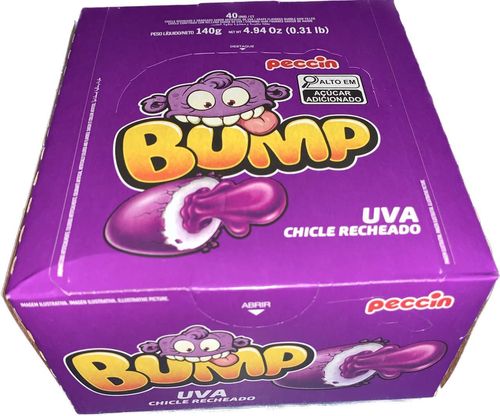Chicletes sabor Uva caixa com 140g - Bump
