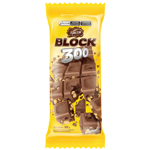 Barra de chocolate ao leite com Amendoim de 300g - Arcor