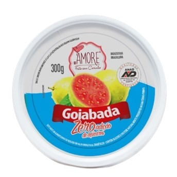 Goiabada tipo caseira zero adição de açúcar com 300g - Amore