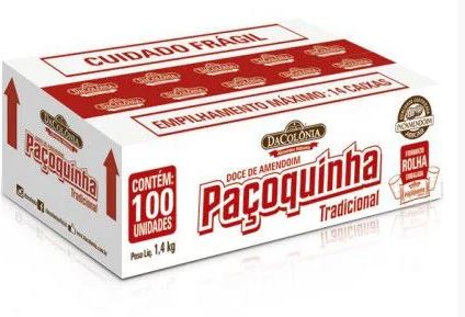 Paçoca de Rolha caixa com 100 unidades de 15g - DaColonia