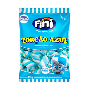 Marshmallow torção azul pacote com 250g - Fini