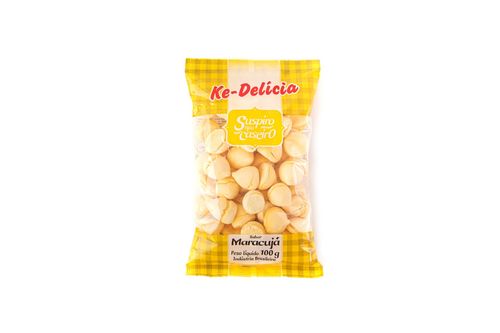 Suspiro tipo caseiro sabor maracujá com 100g - Ke-Delicia