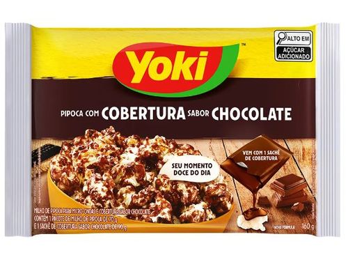 Pipoca de micro-ondas cobertura sabor chocolate 160g - Yoki