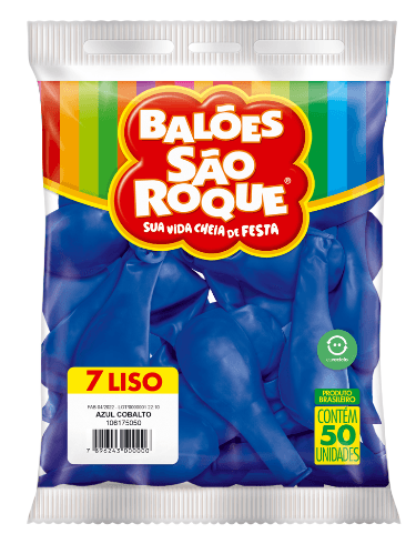 Balão 7 liso azul cobalto com 50 unidades - São Roque