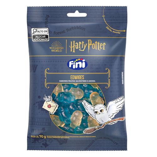 Bala de gelatina sabor frutas silvestre e amora em formato de coruja Edwiges 70g edição Harry Potter - Fini