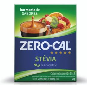 Adoçante Dietético em Pó Stévia 50 Sachês - Zero Cal