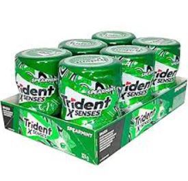 Goma de Mascar X Senses menta spearmint com 6 potes de 54G cada - Trident