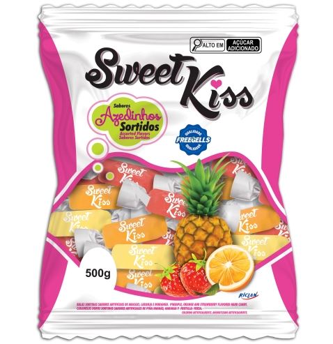 Bala dura Sweet Kiss sabores sortidos 500g - Riclan