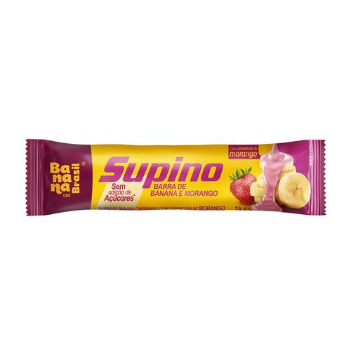 Barra de frutas com cobertura de morango sabor Banana e Morango com 24g - Supino