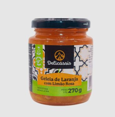 Geleia de laranja com limão rosa 270g - Delicassis