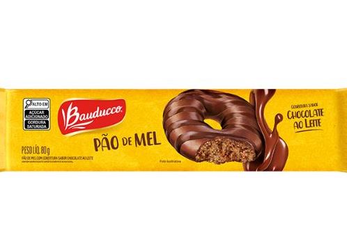 Pão de Mel com cobertura sabor chocolate ao leite com 4 unidades de 20g - Bauducco