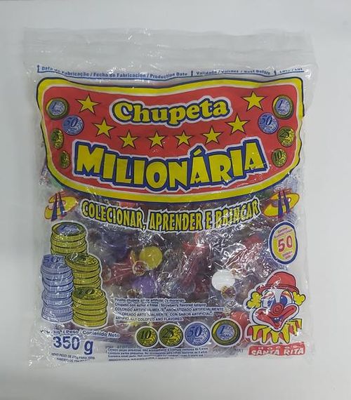 Pirulito Chupeta Milionária com 350g - Santa Rita