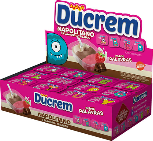 Creme sabor Napolitano caixa com 48 unidades - Ducrem Jazam