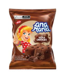 Bolinho sabor triplo chocolate 70g - Ana Maria