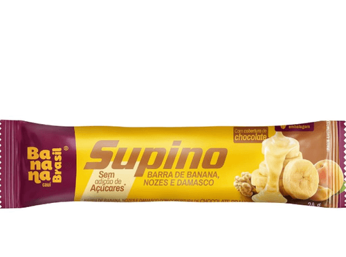 Barra de frutas sabor Banana, nozes e damasco 24g - Supino