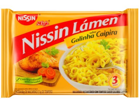 Macarrão instantâneo com tempero sabor galinha caipira - Nissin (VALIDADE 24/12/24)