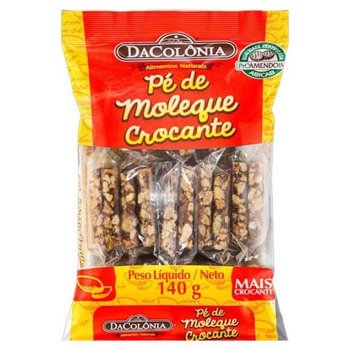 Amendoim Pé de moleque crocante com 140g - Da Colônia