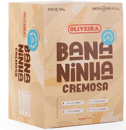 Doce bananinha cremosa zero caixa com 24 unidades de 22g - Oliveira