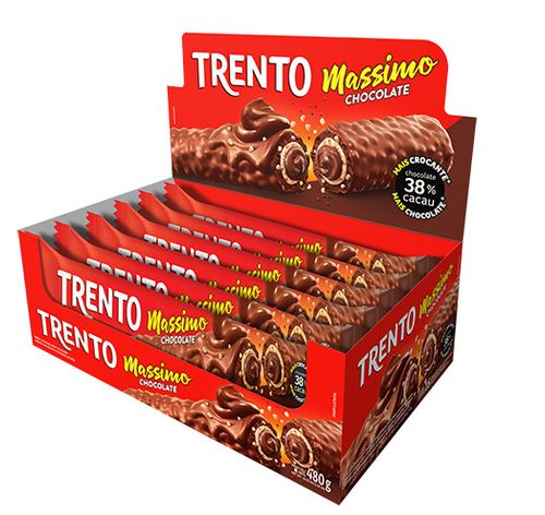 Chocolate ao leite  caixa com 15 unidades de 25g - Trento Massimo