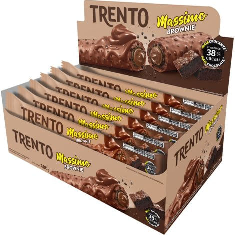 Chocolate ao leite com brownie caixa com 15 unidades de 25g - Trento Massimo