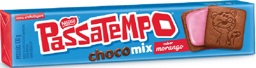 Biscoito Passatempo Choco mix sabor morango com 130g - Nestlé